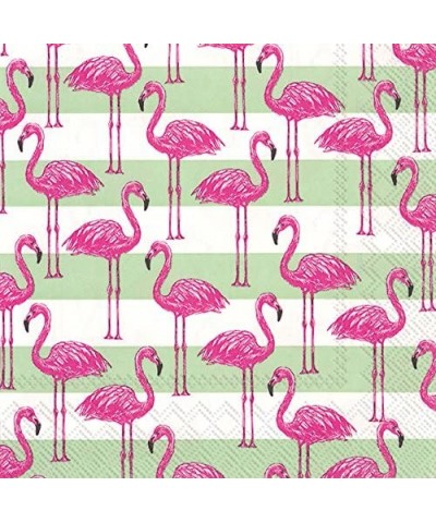 Rosanne Beck Collections Lunch Paper Napkins- 6.5" x 6.5"- Flamingo Stripe - CB17YD88LCU $5.62 Tableware