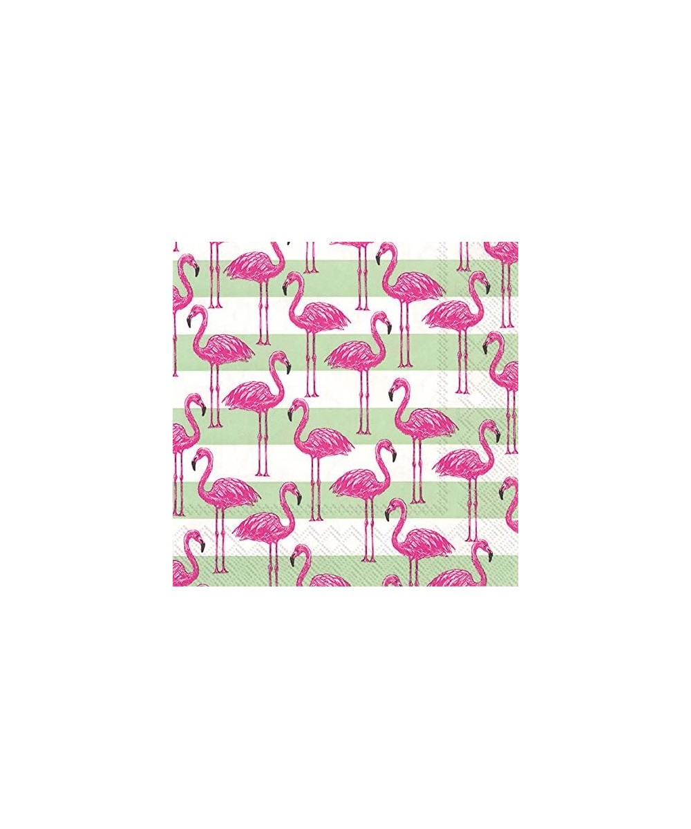 Rosanne Beck Collections Lunch Paper Napkins- 6.5" x 6.5"- Flamingo Stripe - CB17YD88LCU $5.62 Tableware