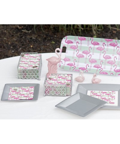 Rosanne Beck Collections Lunch Paper Napkins- 6.5" x 6.5"- Flamingo Stripe - CB17YD88LCU $5.62 Tableware