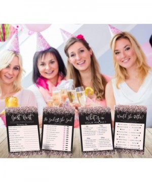 Pink and Black Bridal Shower Bachelorette Games- He Said She Said- Find The Guest Quest- Would She Rather- Phone Game- 25 gam...