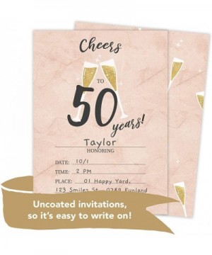 50th Birthday Style R Happy Birthday Invitations Invite Cards (25 Count) With Envelopes and Seal Stickers Vinyl Girls Boys Ki...