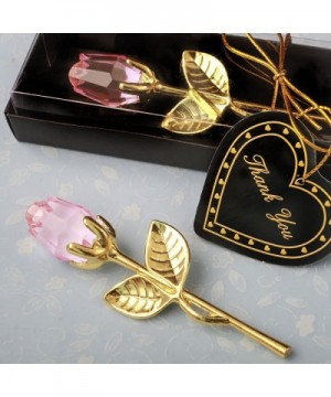2282 Choice Crystal Gold Long Stem Pink Rose in a Box- Crystal Wedding Favors- Set of 24 - Pink Rose - CD186DZ9YDX $25.45 Favors