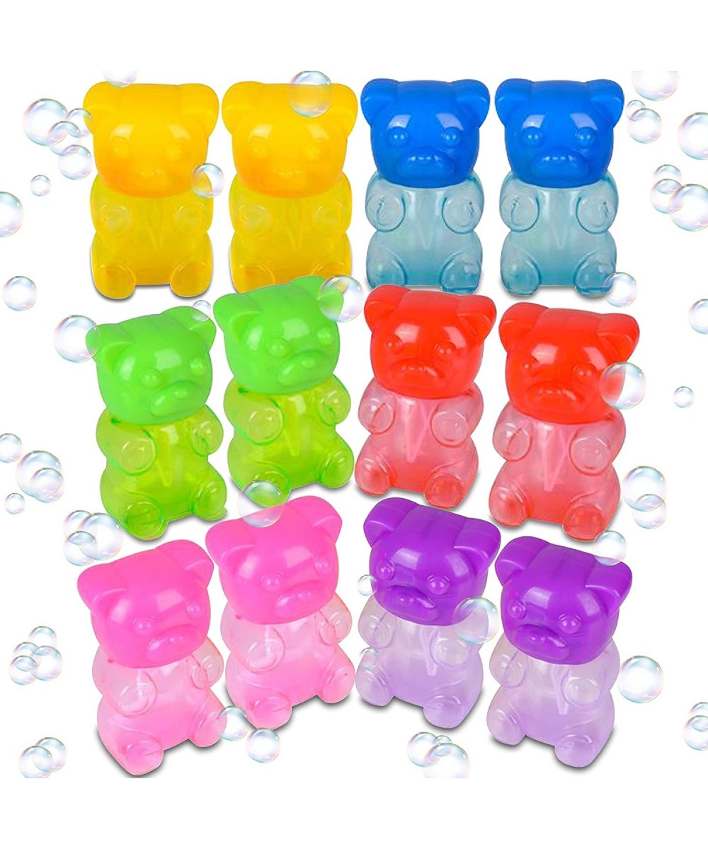 Gummy Bear Bubble Blowing Wands for Kids - Set of 12 - 3.5 Inch Cute and Colorful Bubbles Blower Toys - Bubble Fluid Included...