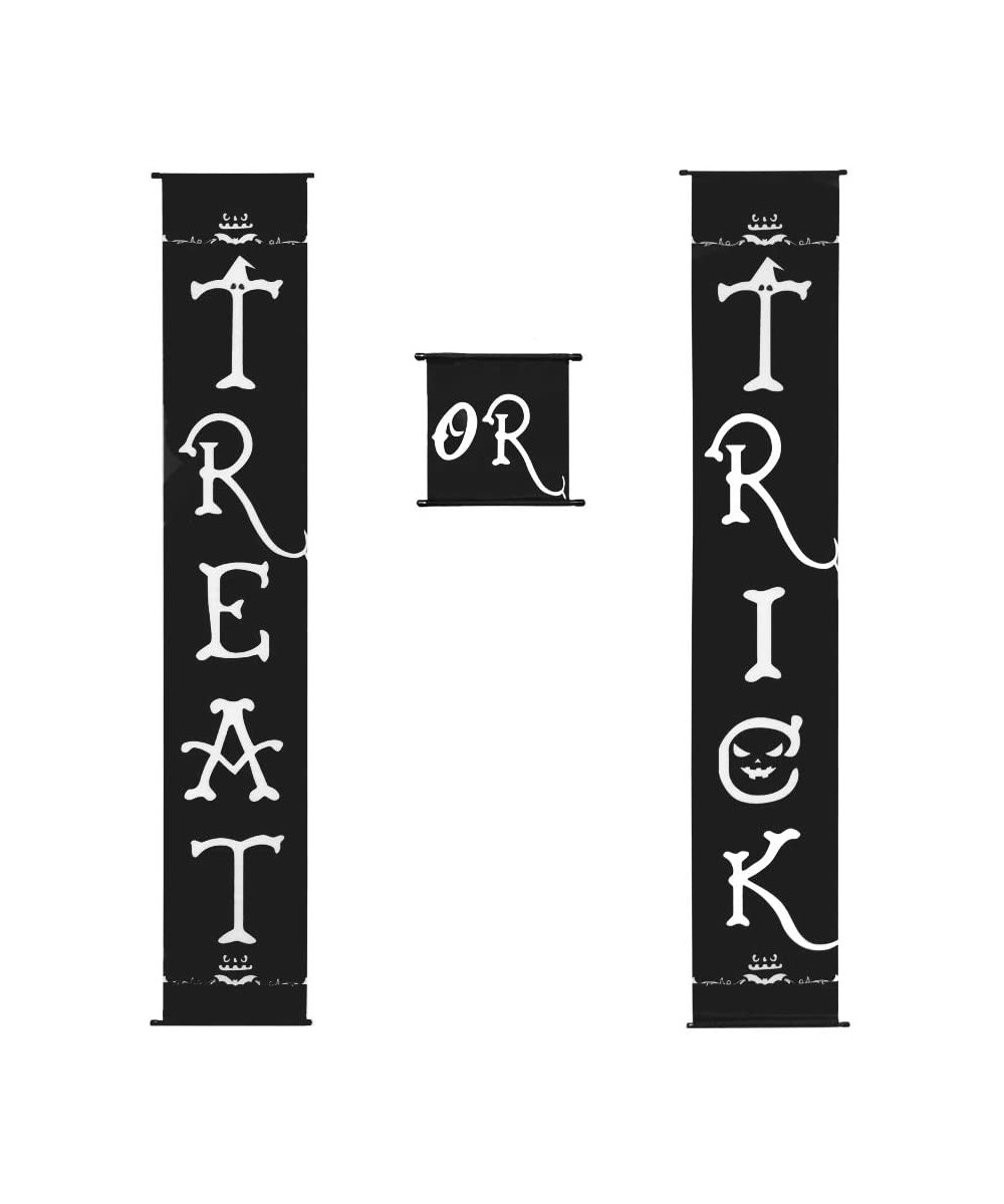 Halloween Trick or Treat Banner- Halloween Outdoor Decoration- Halloween Signs for Front Door or Indoor Home Decor - Porch De...