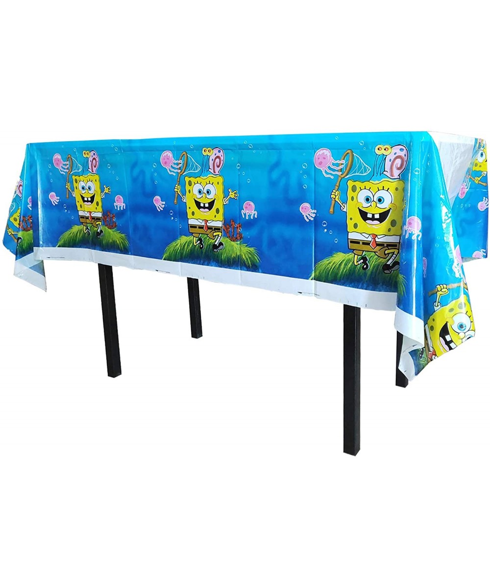 2pcs Spongebob Squarepants Themed Birthday Party Decorations - Disposable Spongebob Plastic Tablecloth - 70.8 x 42.5"- Dispos...
