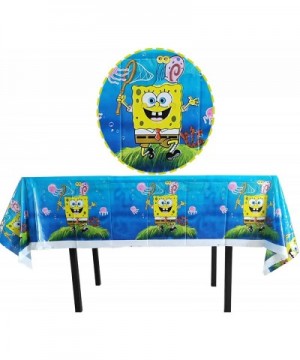 2pcs Spongebob Squarepants Themed Birthday Party Decorations - Disposable Spongebob Plastic Tablecloth - 70.8 x 42.5"- Dispos...