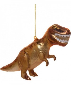 Tyrannosaurus Rex Orange Speckled 4.5 Inch Blown Glass Christmas Ornament Figurine - CG1868WLWNM $8.76 Ornaments