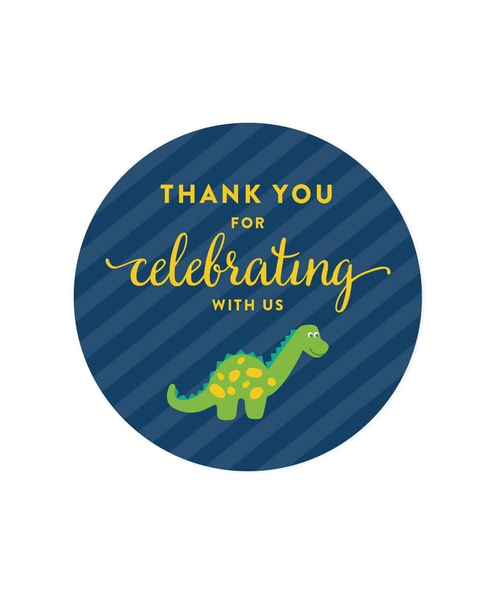 Birthday Round Circle Labels Stickers- Thank You for Celebrating with Us- Dinosaur- 40-Pack- for Gifts and Party Favors - Ani...