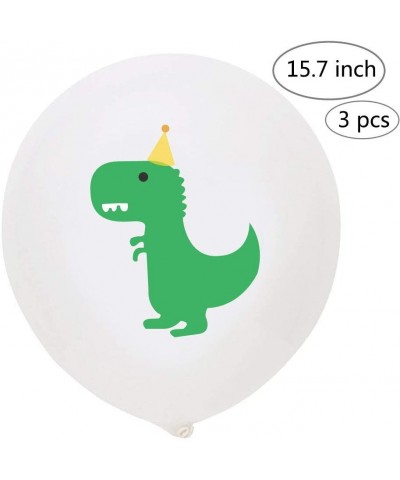 Dinosaur Confetti Latex Balloons and 4th Number Foil Balloons Kit 12 Inch Light Green White Marble with Ribbons Latex Balloon...