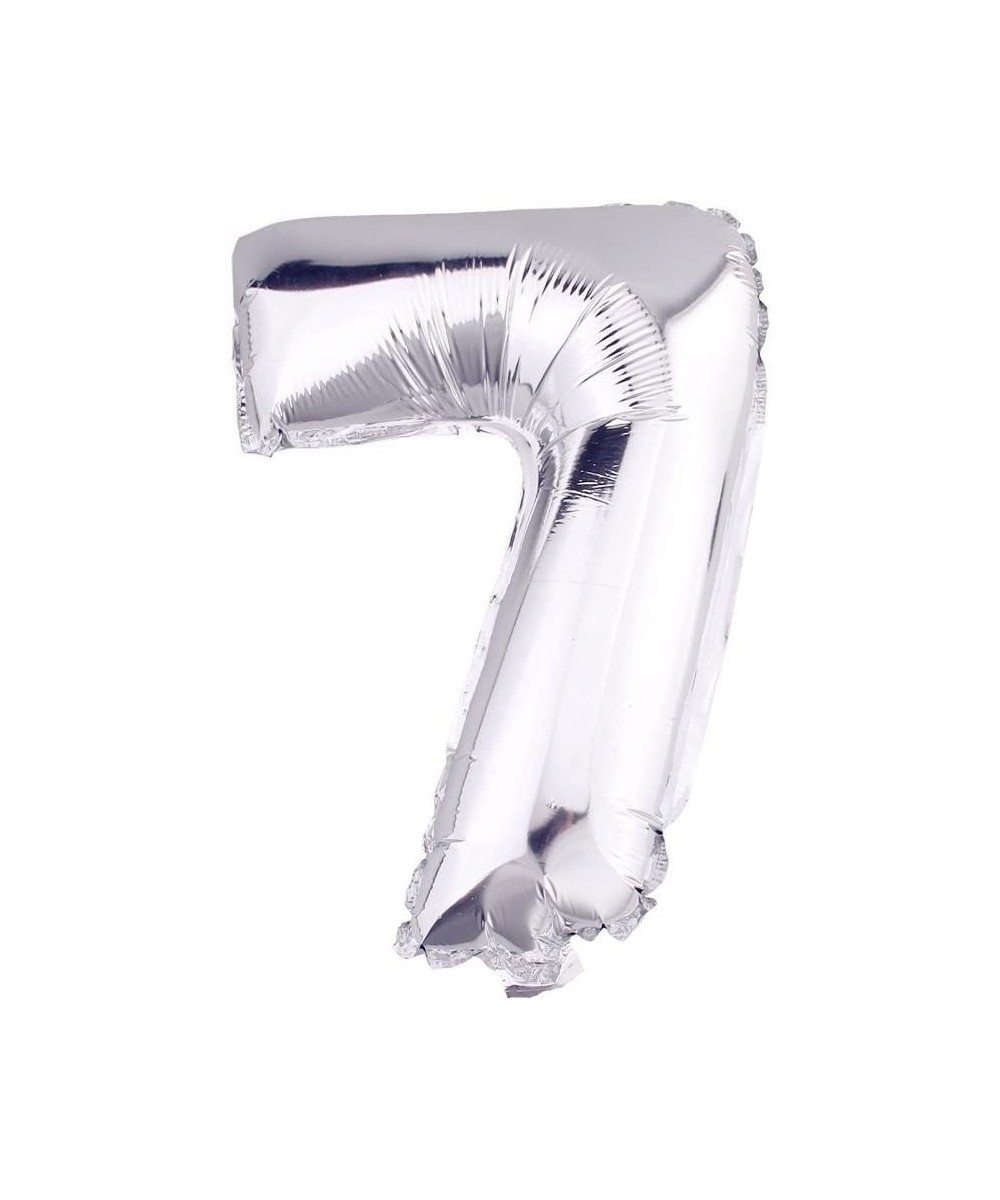 32 Inch Silver Foil Balloons Letters A to Z Numbers 0 to 9 Wedding Holiday Birthday Party Decoration (Number 7) - Number 7 - ...