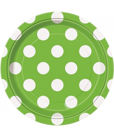 Unique Industries- Polka Dot Cake Paper Plates- 8 Pieces - Lime Green - Lime Green - CX11EW9XYSR $6.65 Party Tableware