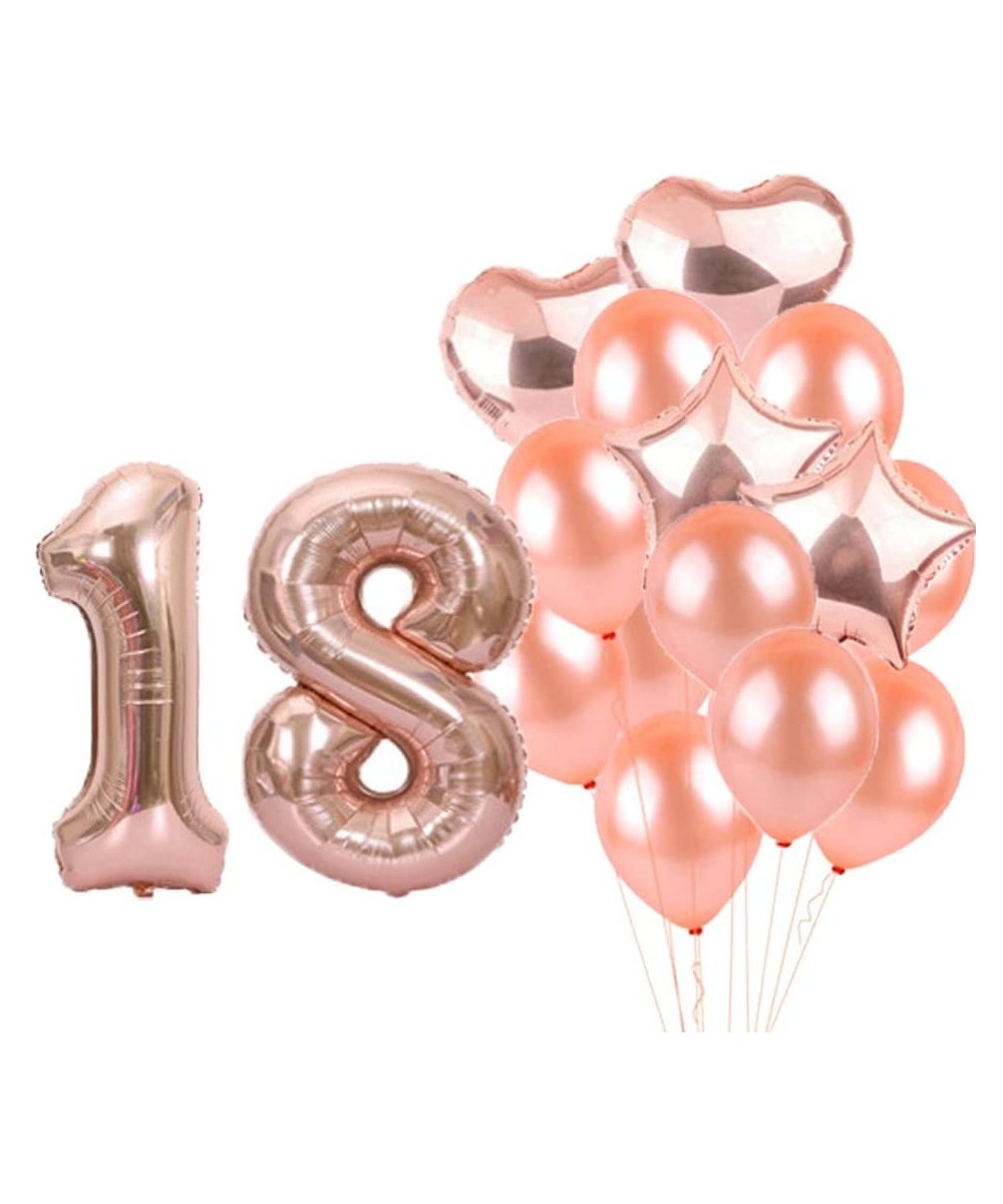 18th Birthday Decorations Party Supplies-18th Birthday Balloons Rose Gold-Number 18 Mylar Balloon-Latex Balloon Decoration-Gr...