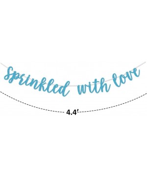 Blue Glitter Sprinkled With Love Banner Sign Garland Pre-strung for Baby Sprinkle-Baby Shower Decorations - CB18Y76M627 $7.40...