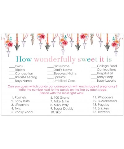 Girls Woodland Baby Shower Candy Game Pack (25 Cards) - Guess the Stages of Pregnancy and Parenthood - Funny How Sweet Sprink...
