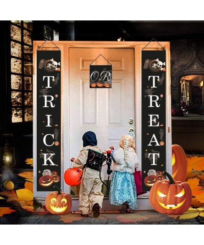 Halloween Decorations Outdoor Trick or Treat Hanging Decorations Halloween Welcome Banners for Front Door Wall Indoor Outdoor...