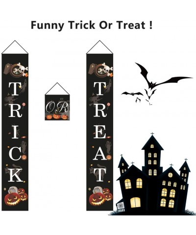 Halloween Decorations Outdoor Trick or Treat Hanging Decorations Halloween Welcome Banners for Front Door Wall Indoor Outdoor...