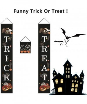 Halloween Decorations Outdoor Trick or Treat Hanging Decorations Halloween Welcome Banners for Front Door Wall Indoor Outdoor...