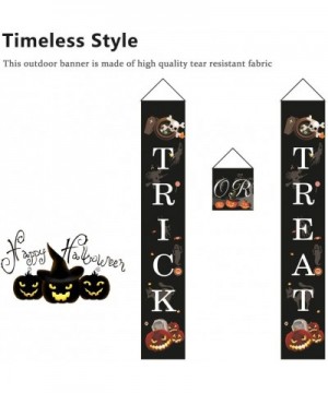 Halloween Decorations Outdoor Trick or Treat Hanging Decorations Halloween Welcome Banners for Front Door Wall Indoor Outdoor...