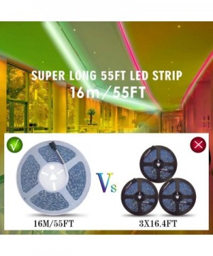 55ft/16M LED Strip Light RGB Soft Rope Lights 5050 SMD 480 LEDs Non Waterproof 16 Meters Tape Light with 44 Keys IR Remote Co...