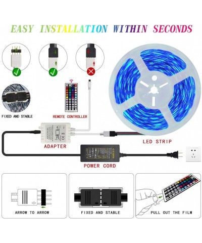 55ft/16M LED Strip Light RGB Soft Rope Lights 5050 SMD 480 LEDs Non Waterproof 16 Meters Tape Light with 44 Keys IR Remote Co...