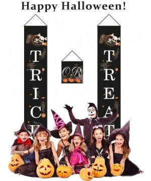 Halloween Decorations Outdoor Trick or Treat Hanging Decorations Halloween Welcome Banners for Front Door Wall Indoor Outdoor...