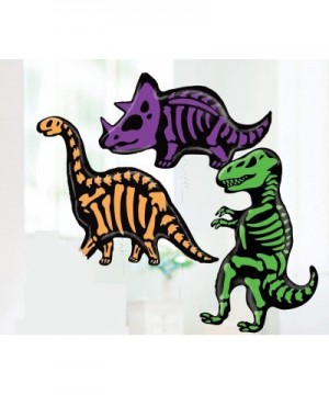 Jumbo Halloween Dinosaur Balloons (Pack of 3 Style T-REX- Triceratops- Brontosaurus) Halloween Color Skeleton Decorations - C...