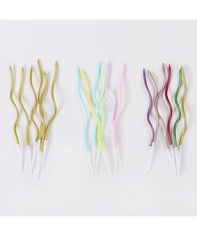 Twisty Birthday Candles 24/40 Set Metallic Colorful Curly Coil Candles with Holders Creative Cake Cupcake Candles Fun Long Th...