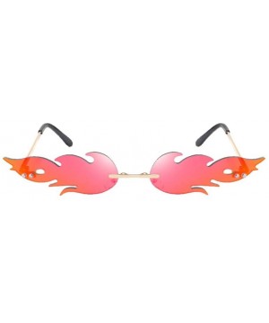 Flame Shaped Sunglasses Fire Shaped Glasses Eyeglasses Eyewear Party Supplies Photo Props Cosplay Dress Up Costume Red - CO19...