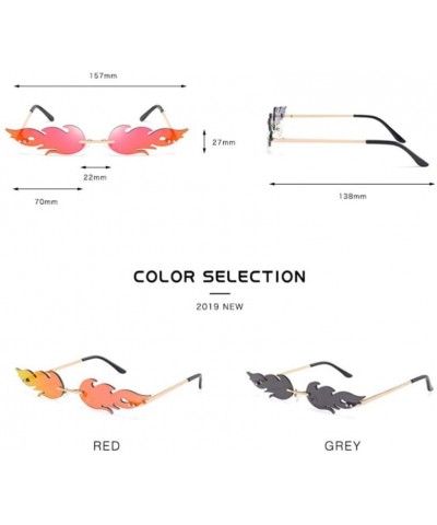 Flame Shaped Sunglasses Fire Shaped Glasses Eyeglasses Eyewear Party Supplies Photo Props Cosplay Dress Up Costume Red - CO19...