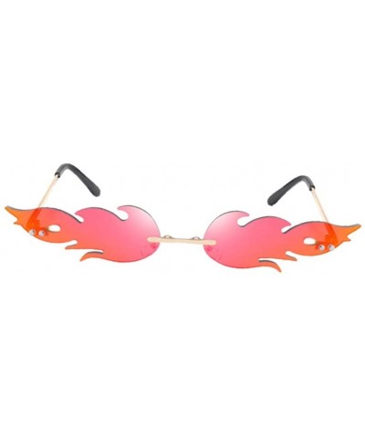 Flame Shaped Sunglasses Fire Shaped Glasses Eyeglasses Eyewear Party Supplies Photo Props Cosplay Dress Up Costume Red - CO19...