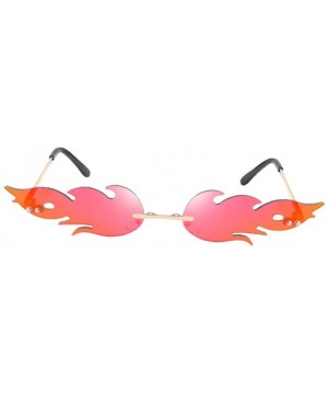 Flame Shaped Sunglasses Fire Shaped Glasses Eyeglasses Eyewear Party Supplies Photo Props Cosplay Dress Up Costume Red - CO19...