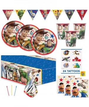 Toy Story 4 Theme Birthday Party Supplies Set - Serves 16 Guests - Includes Banner Decoration- Tablecover- Plates- Napkin- Cu...