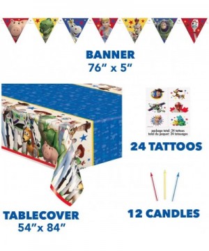 Toy Story 4 Theme Birthday Party Supplies Set - Serves 16 Guests - Includes Banner Decoration- Tablecover- Plates- Napkin- Cu...