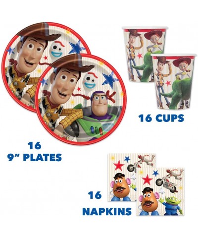 Toy Story 4 Theme Birthday Party Supplies Set - Serves 16 Guests - Includes Banner Decoration- Tablecover- Plates- Napkin- Cu...