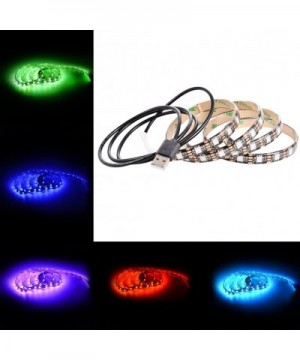 Bias Lighting for HDTV 60 LEDs TV Backlight- 3.28Ft Ambient TV Lighting Multi-Color Flexible 5050 RGB USB LED Strip- Best for...