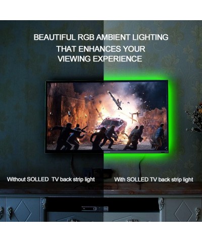 Bias Lighting for HDTV 60 LEDs TV Backlight- 3.28Ft Ambient TV Lighting Multi-Color Flexible 5050 RGB USB LED Strip- Best for...
