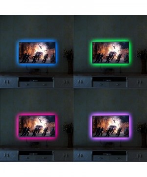 Bias Lighting for HDTV 60 LEDs TV Backlight- 3.28Ft Ambient TV Lighting Multi-Color Flexible 5050 RGB USB LED Strip- Best for...