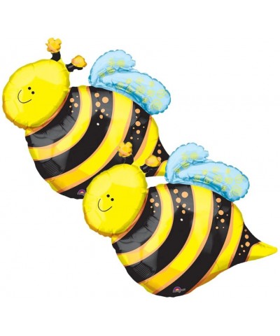 Set of 2 Happy Yellow Bumblebee 25" Foil Party Balloons - CS18EYDN9WT $10.25 Balloons