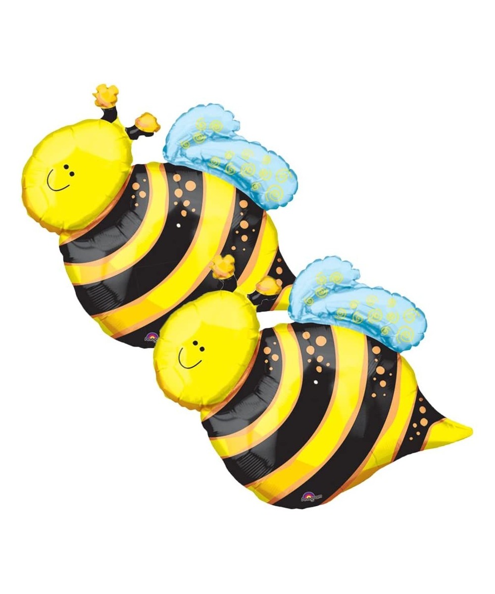 Set of 2 Happy Yellow Bumblebee 25" Foil Party Balloons - CS18EYDN9WT $10.25 Balloons