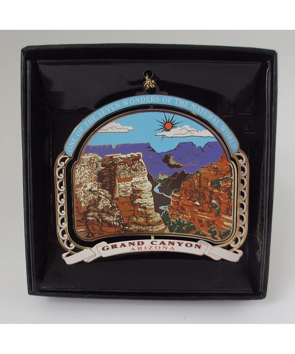Grand Canyon Ornament Souvenir Color Brass Black Leatherette Gift Box - CU12MEGYMF3 $9.31 Ornaments