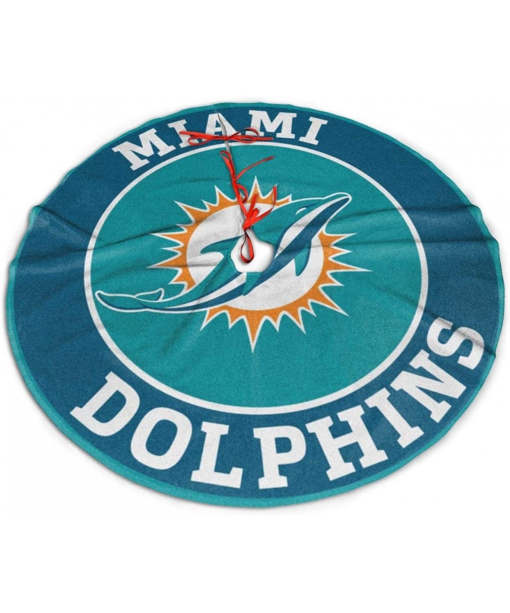 Miami Football Teams Fans Christmas Tree Skirt Mat Xmas Tree Skirt Holiday Party Decoration - Dolphins - CS19KHGQLYH $15.18 T...