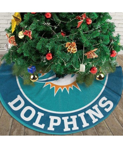 Miami Football Teams Fans Christmas Tree Skirt Mat Xmas Tree Skirt Holiday Party Decoration - Dolphins - CS19KHGQLYH $15.18 T...