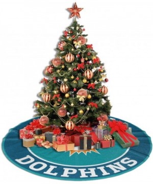 Miami Football Teams Fans Christmas Tree Skirt Mat Xmas Tree Skirt Holiday Party Decoration - Dolphins - CS19KHGQLYH $15.18 T...