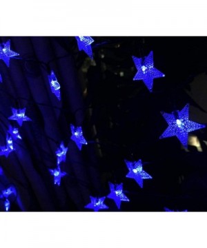 LED Solar Star String Lights Outdoor Garden Christmas Decor Lights Blue Fairy Lights Waterproof Star Twinkle Lights for Lawn ...