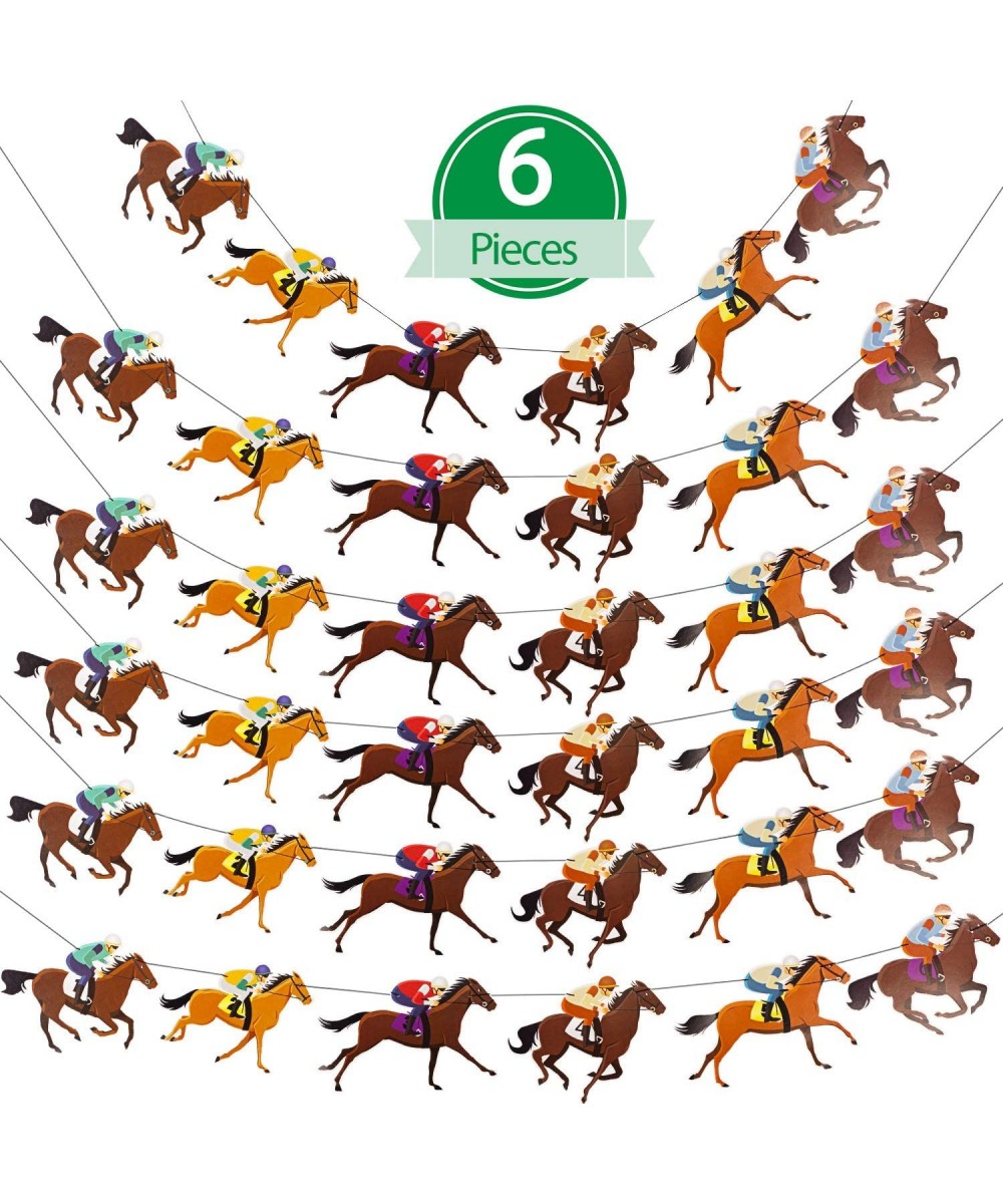 6 Pieces Horse Banners Horse Racing Banners Horse Party Garland Horse Racing Streamer Decorations for Birthday Wedding Party ...