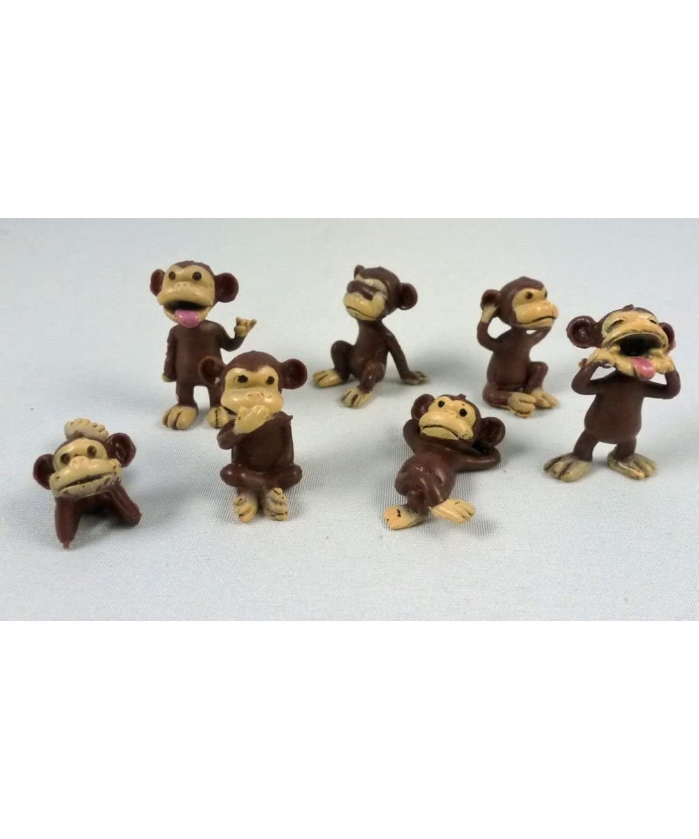 100 Monkey Figures Tiny Plastic Monkey Figures Bulk Bag 100 Party Favors - CR12N1RBHER $10.00 Party Favors