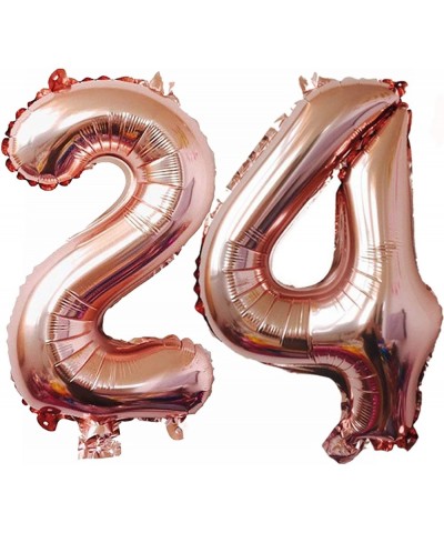 24th Birthday Decorations Party Supplies- Jumbo Rose Gold Foil Balloons for Birthday Party Supplies-Anniversary Events Decora...