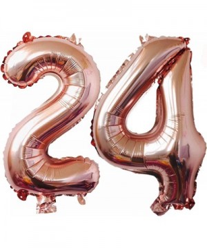 24th Birthday Decorations Party Supplies- Jumbo Rose Gold Foil Balloons for Birthday Party Supplies-Anniversary Events Decora...