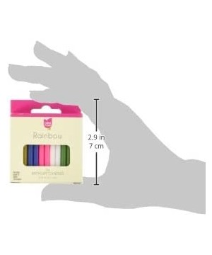 Rainbow Birthday Candle- 2 x 3/16 inch - 36 per pack - 12 packs per case. - CR1229BLQYN $25.79 Birthday Candles