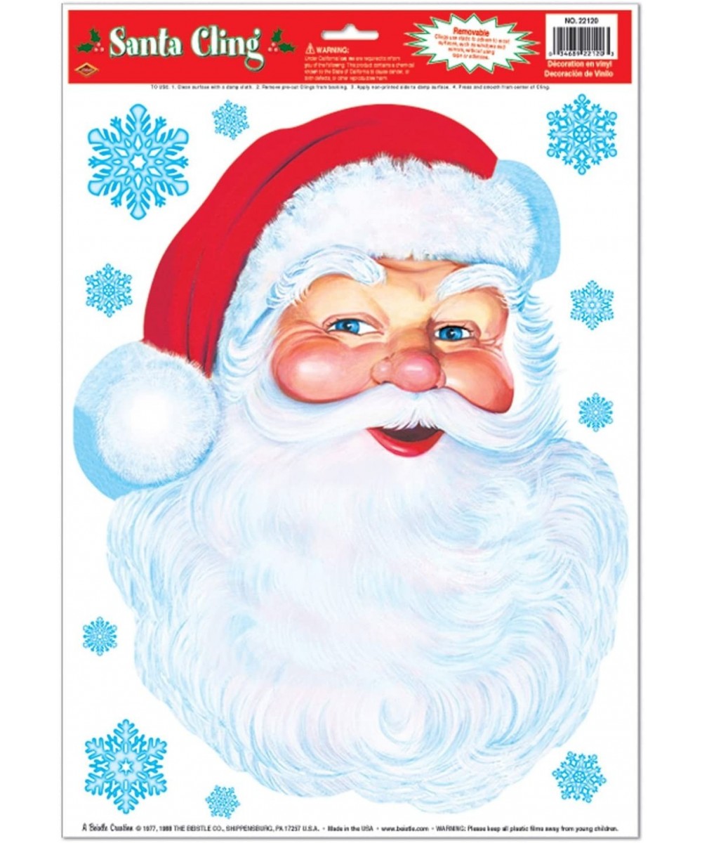 Santa Face Cling- 12-Inch by 17-Inch Sheet - CF1172XQ3S3 $4.51 Banners & Garlands